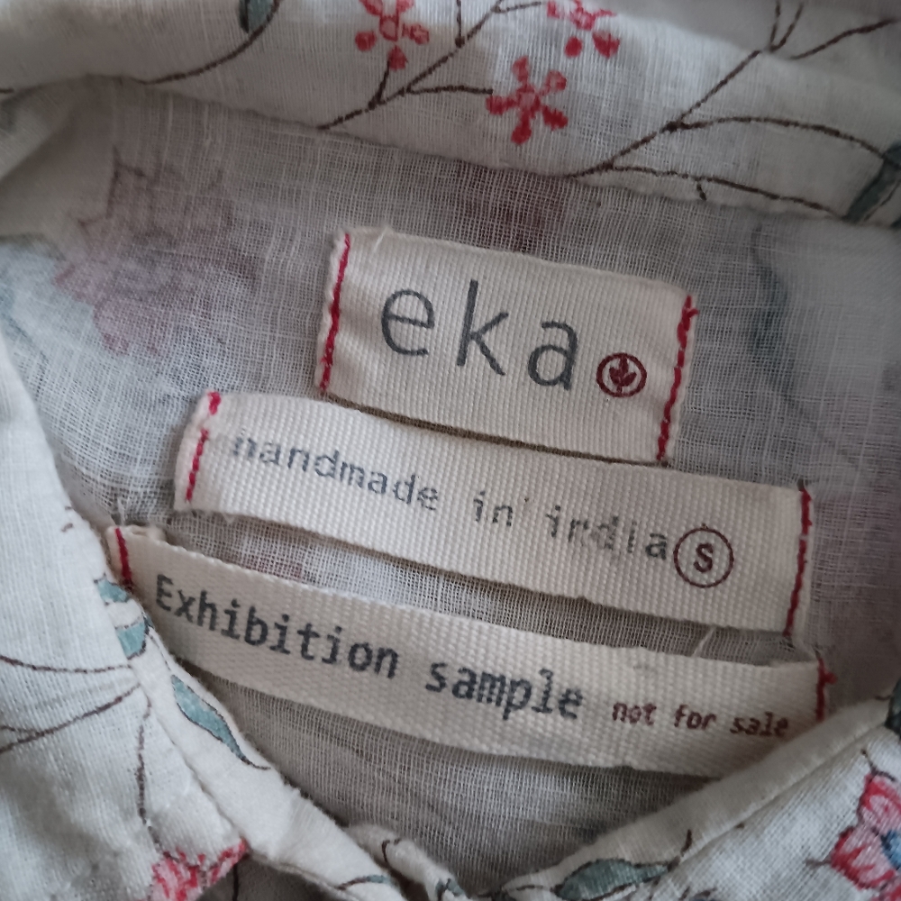 EKA Handmade in India Cotton Floral Blouse SML - Picture 4 of 5